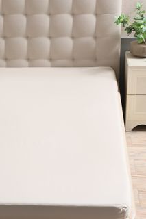 Простыня натяжная 200x200x25 21maison бежевый сатин 100% хлопок 890/0095005/3288