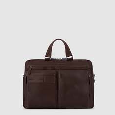 Сумка для ноутбука Piquadro Cartella 2 manici PC 15,60"con 2 comparti in pelle, коричневый
