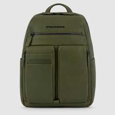 Рюкзак мужской Piquadro Zaino porta PC 13,00" in pelle, зеленый