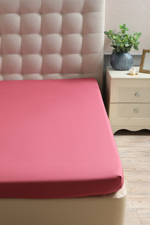Простыня натяжная 90x200x25 COINCASA розовый 100% хлопок (перкаль) 7080756