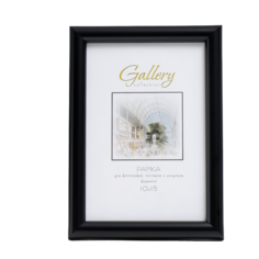 Фоторамка пластик "Gallery" 10х15 см чёрный (пластиковый экран) No Brand