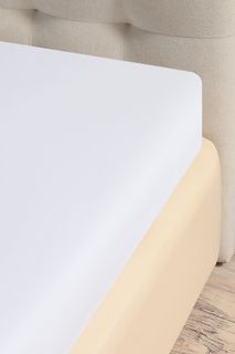 Простыня натяжная 180x210x25 COINCASA белый 100% хлопок 7240501
