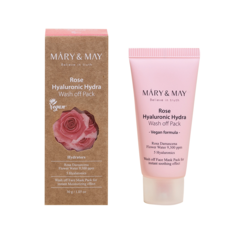 Маска для лица Mary&May очищающая роза гиалурон Rose Hyaluronic Hydra Wash off Pack 30 г