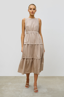 Платье женское Baon B451069 бежевое 2XL