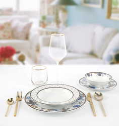 Набор Столовой Посуды Arya Elegant из фарфора, 24 пр. Flora Белый