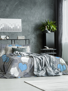 Комплект постельного белья Евро Galtex Нежность Романтика голубой