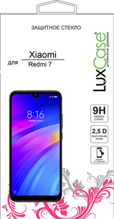 Защитное стекло 2.5D FG LuxCase для Xiaomi Redmi 7, 0,33 мм, Красная рамка