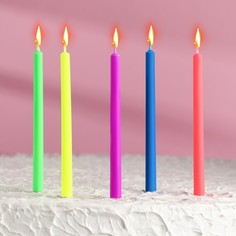 Свечи в торт "Цветное пламя", гиганты, 10,5х0,9см, набор 5 шт Страна Карнавалия