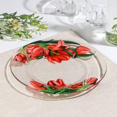 Тарелка Тюльпан, десертная, d=19,6 см, стеклянная No Brand