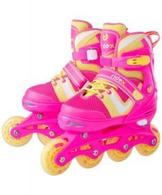 Роликовые коньки Ridex Wing, для девочек, размер 34-37, колеса 64мм, ABEC 3, розовый/желты