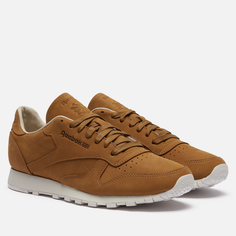 Кроссовки Reebok Classic Leather Lux PW коричневый, размер 43 EU