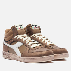 Кроссовки Diadora Magic Basket Demi Stained коричневый, размер 45.5 EU