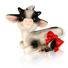 Сувенир Artus Новый год Бычок лежащий керамика 2,5 см