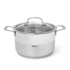 Кастрюля Fissman Nordia 24x14см 6.4л с крышкой нержавеющая сталь стекло (5374_)