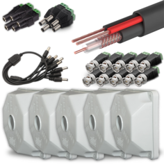 Комплект для установки системы видеонаблюдения на 5 камер, монтажная коробка 5 штук Atis