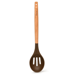 Ложка сервировочная с отверстиями Fissman Chef’s tools 32см, силикон, дерево 1459_