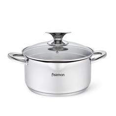 Кастрюля Fissman Elegance 24x12.5см 5.6л нержавеющая сталь с крышкой стекло 5493_