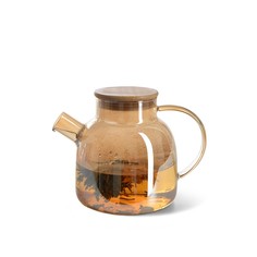 Заварочный чайник Fissman 1200 мл с крышкой и фильтром жаропрочное стекло 9540_