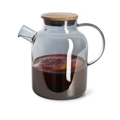 Заварочный чайник Fissman 1800 мл с крышкой и фильтром жаропрочное стекло 9544_