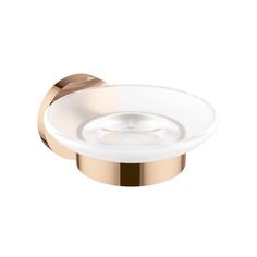 Стеклянная мыльница с держателем Wellsee Finishing Touch 182504000 цвет розовое золото