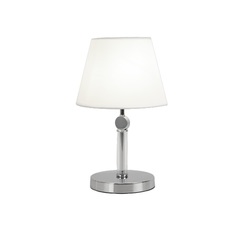Настольная лампа Eurosvet Conso 01145/1 хром с белым абажуром из ткани E27