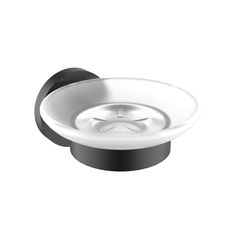 Стеклянная мыльница с держателем Wellsee Finishing Touch цвет черный матовый