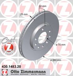 Диск Тормозной (Цена За 1 Шт.) ZIMMERMANN 430148320