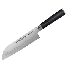 Нож кухонный поварской Samura Mo-V Сантоку для нарезки мяса профессиональный SM-0094/G-10