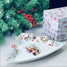 Блюдо Елка 25,5х21 см НОВОГОДНИЙ в под.уп. Фарфор 205-321 118-205-321 Lenardi