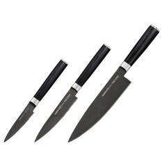 Набор кухонных ножей Samura Mo-V Stonewash овощной универсальный Шеф SM-0220B