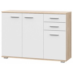 Комод НК-Мебель Fun КД-3 103,4х34х74 см, Дуб Сонома/Белый