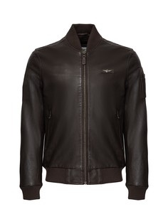 Кожаная куртка мужская Aeronautica Militare PN5023PL187 коричневая 50 RU