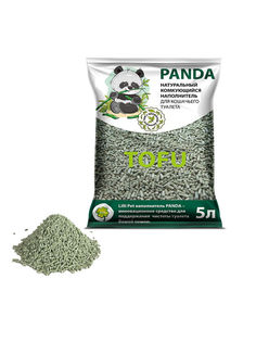 Впитывающий наполнитель для кошек Panda Tofu соевый, зеленый чай, 2.045 кг, 5 л,
