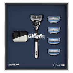 Подарочный набор Gillette Fusion5 ProShield Chill бритва+5 сменных кассет+подставка