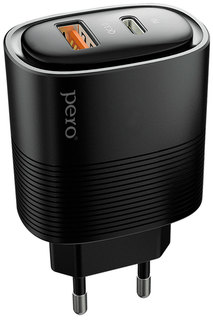Сетевое зарядное устройство Pero TC11 PD 45W 2xUSB 3 А черный ПЕРО