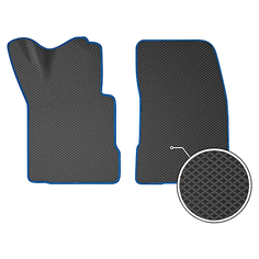 Автомобильные Коврики Для Передних Сидений Eva Черный Ромб С Синим Кантом Пластиковый Подп Auto Defender