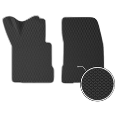 Автомобильные Коврики Для Передних Сидений Eva Черный Ромб С Серым Кантом Пластиковый Подп Auto Defender