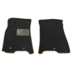 Автомобильные Коврики Для Передних Сидений Eva Черный Ромб С Бежевым Кантом Пластиковый По Auto Defender