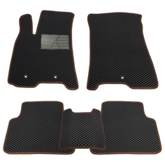 Автомобильные Коврики Салона Eva Черный Ромб С Коричневым Кантом Пластиковый Подпятник Для Auto Defender