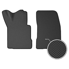 Автомобильные Коврики Для Передних Сидений Eva Черный Ромб С Черным Кантом Пластиковый Под Auto Defender