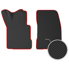 Автомобильные Коврики Для Передних Сидений Eva Черный Ромб С Красным Кантом Пластиковый По Auto Defender