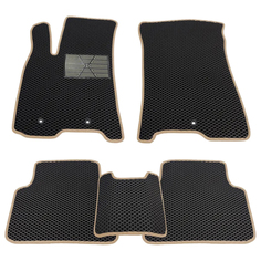 Автомобильные Коврики Салона Eva Черный Ромб С Бежевым Кантом Пластиковый Подпятник Для Su Auto Defender