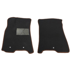 Автомобильные Коврики Для Передних Сидений Eva Черный Ромб С Коричневым Кантом Пластиковый Auto Defender