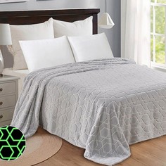 Плед светящийся 150х200 см Абстракция, велсофт 260г/м No Brand