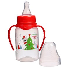 Бутылочка для кормления «Чудесный Новый год» 150 мл цилиндр, подарочная упаковка, с ручкам Mum&Baby