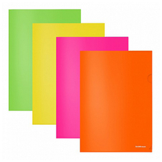Папка-уголок 20 листов A4 ErichKrause Glossy Neon в ассортименте