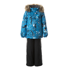 Комплект верхней одежды детский Huppa WINTER цв. неоново-синий/черный р. 110