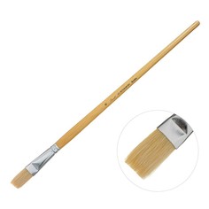 Кисть «Сонет» № 9, щетина, плоская, длинная ручка, d=15 мм Невская палитра