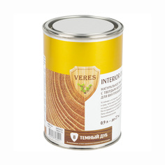 Масло для дерева для внутренних работ Veres Oil Interior №8, полуматовое, 0,9 л темный дуб