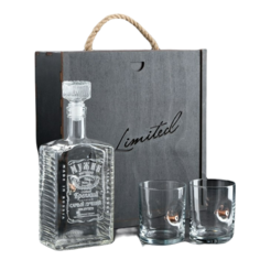 Набор Непробиваемый. Limited черный, штоф с пулей, 2 стакана для виски с пулей Дарим Красиво